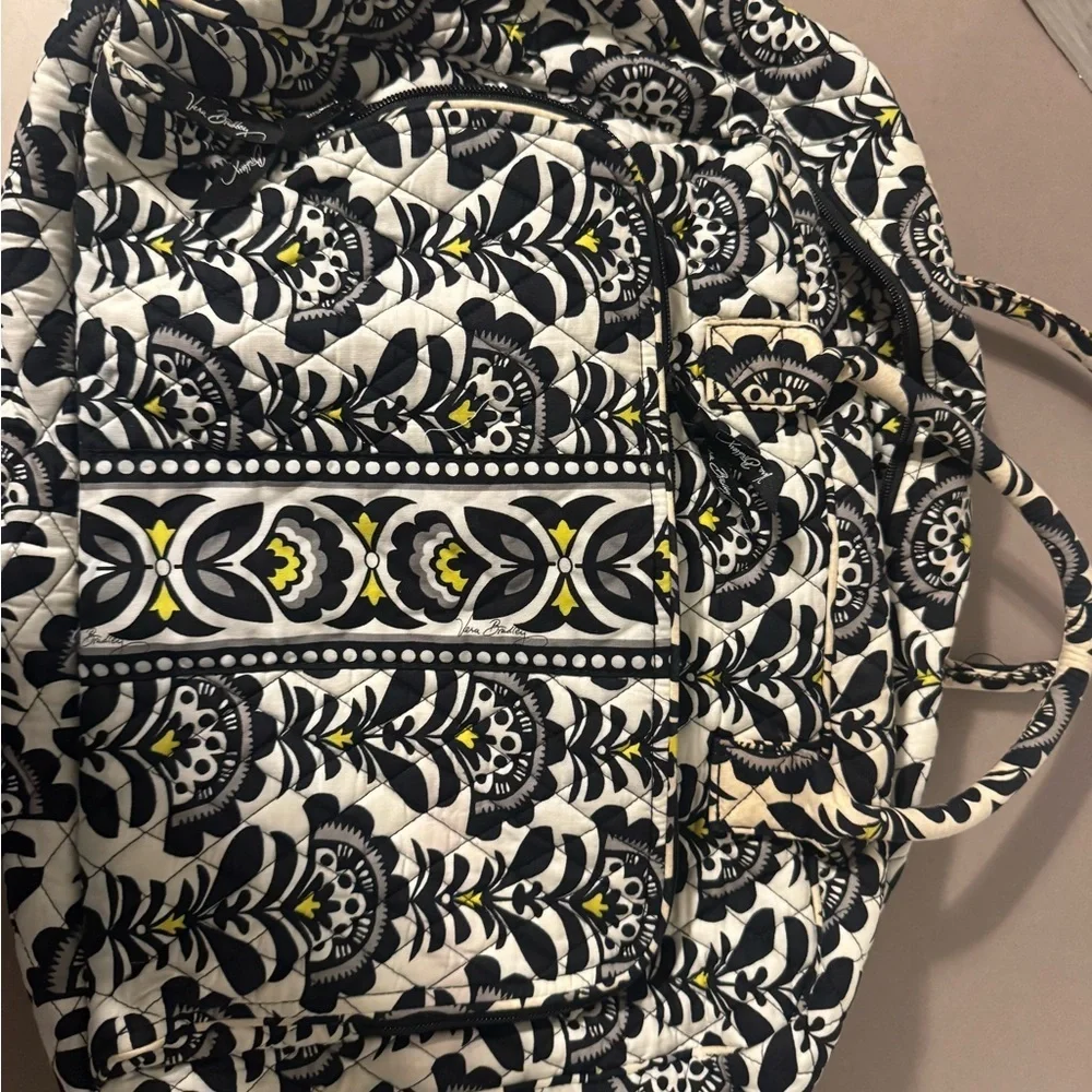 Vera Bradley Black and White Floral Duffle Bag